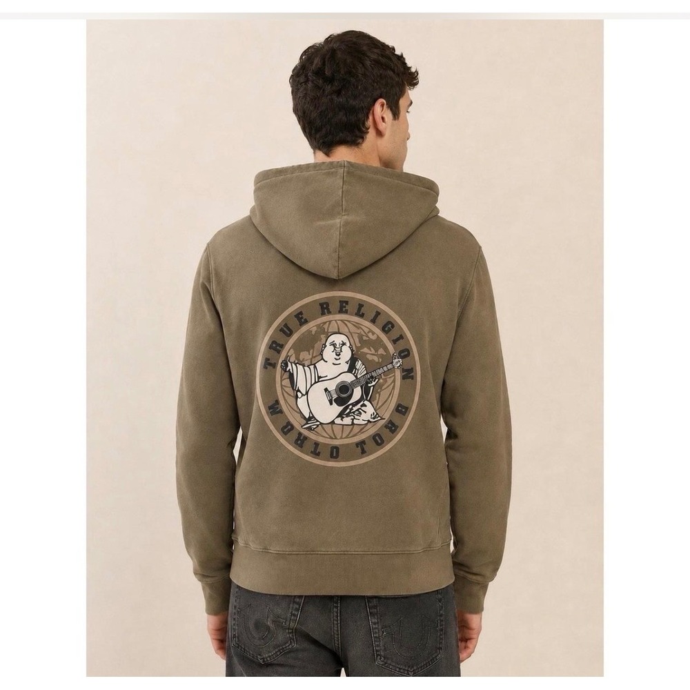 True Religion Global Buddha Full-Zip Hoodie – Kalamata Green – Men's XL – NWT
